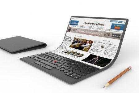 Lenovo продемонстрировала неоднозначный концепт «гибкого ноутбука»