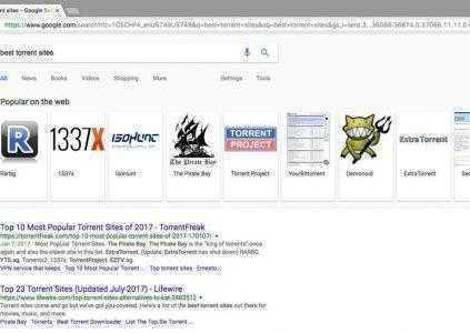 Поиск Google теперь выводит карусель с подсказками «лучших торрент сайтов», включая пиратские ресурсы