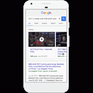 В поиске Google на Android добавили автоматически проигрывающиеся шестисекундные превью для видеороликов